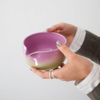 Matcha-Schale grün lila